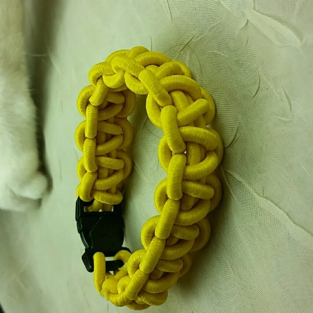 Set of 3 Paracord Survival Bracelets Red Blue Yellow Woven Frndshp Camping Gear